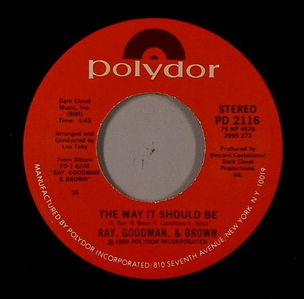 Ray, Goodman & Brown - My Prayer Vinyl Singles Vinyl Very Good (VG) <br> Hoes Generic