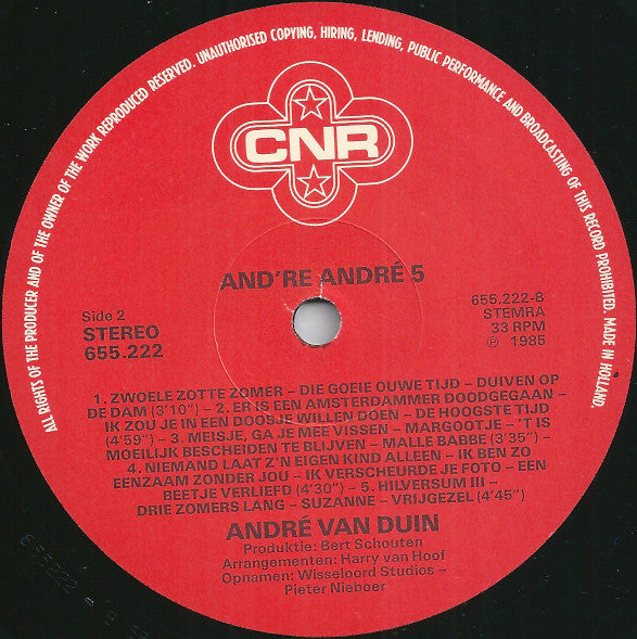 André van Duin - And're André 5 - Onvergetelijke Liedjes (LP)
