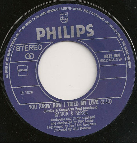 Saskia & Serge - Don't Tell Me Stories Vinyl Singles Vinyl Very Good (VG) <br> Hoes Generic