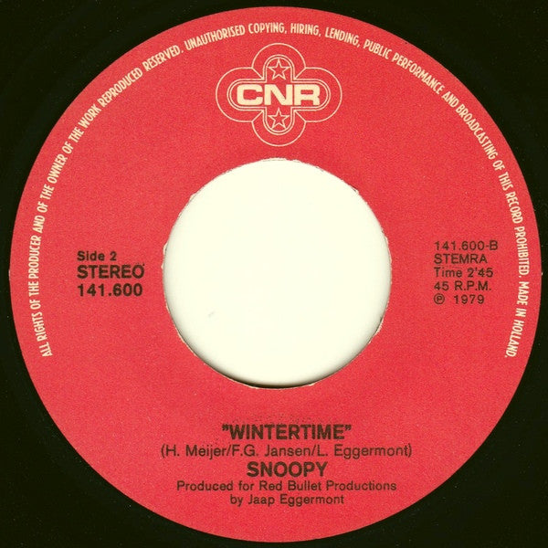 Snoopy - Rain, Snow And Ice Vinyl Singles Vinyl Very Good (VG) <br> Hoes Good Plus (G+)