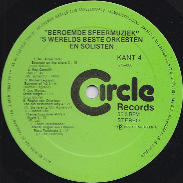Various - Beroemde Sfeermuziek 4 (LP) Vinyl LP Dubbel Vinyl Very Good (VG) <br> Hoes Good Plus (G+)