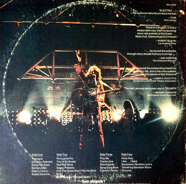 Neil Diamond - Hot August Night (LP) 52109 Vinyl LP Dubbel Vinyl Very Good (VG) <br> Hoes Good Plus (G+)