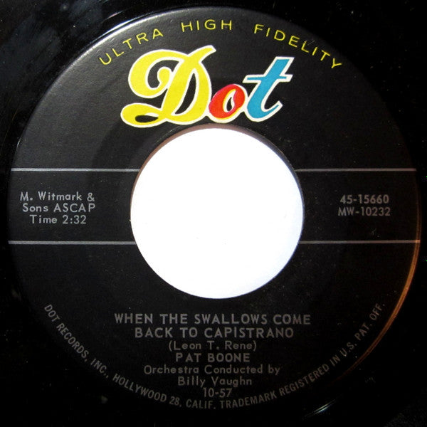 Pat Boone - April Love Vinyl Singles Vinyl Very Good (VG) <br> Hoes Generic