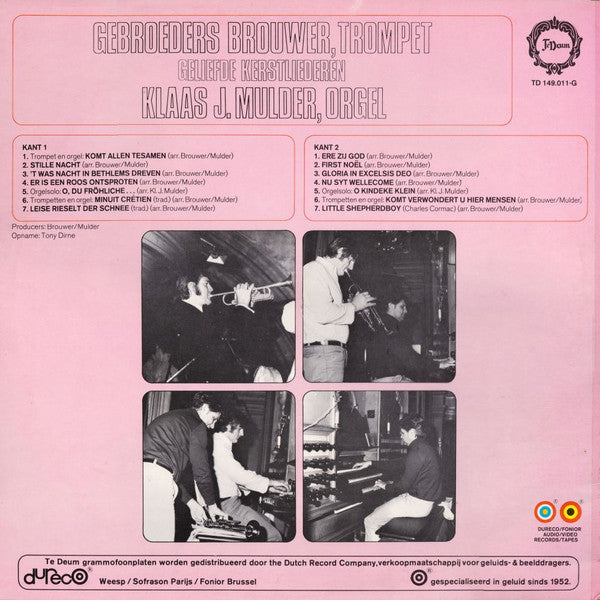 Gebroeders Brouwer, Klaas Jan Mulder - Geliefde Kerstliederen (LP) 51343 Vinyl LP Vinyl Very Good (VG) <br> Hoes Good Plus (G+)