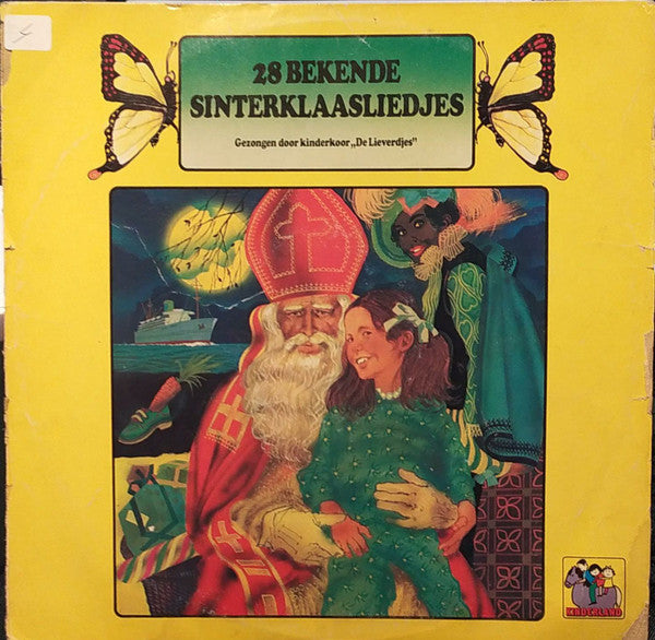 Kinderkoor Lieverdjes - 28 Bekende Sinterklaasliedjes (LP) Vinyl LP Vinyl Very Good (VG) <br> Hoes Good Plus (G+)