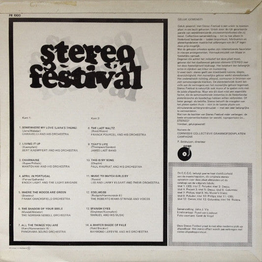 Various - Stereo Festival (LP) (B-Keus) Vinyl LP Vinyl (G) <br> Hoes (F) "VINYLSINGLES.NL"