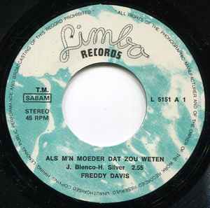 Freddy Davis - Als M'n Moeder Dat Zou Weten Vinyl Singles