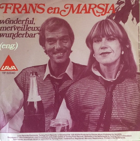 Frans & Marsja - Wonderful, Merveilleux, Wunderbar Vinyl Singles Vinyl Very Good (VG) <br> Hoes Good Plus (G+)
