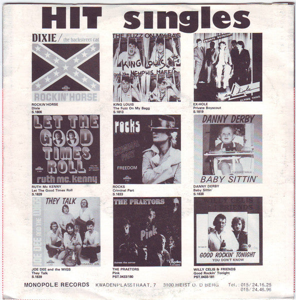 Bobby Prins - Pretty Little Linda Vinyl Singles Vinyl Very Good (VG) <br> Hoes Good Plus (G+)