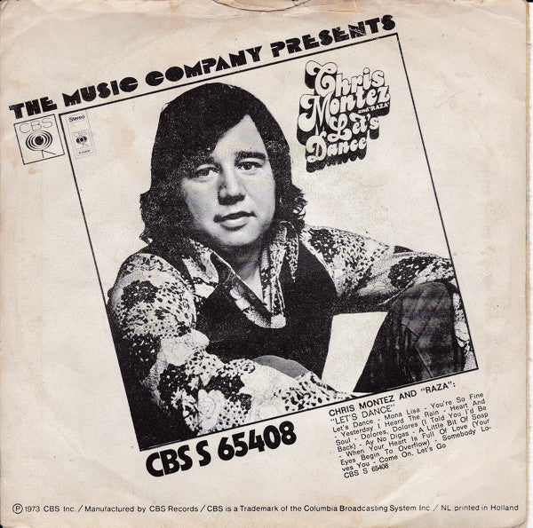 Chris Montez And Raza - Ay No Digas Vinyl Singles Vinyl Very Good (VG) <br> Hoes Good Plus (G+)