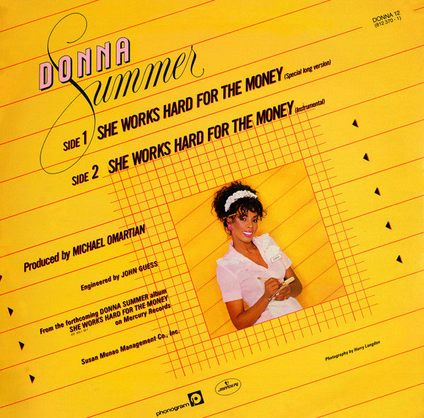 Donna Summer - She Works Hard For The Money Vinyl Singles Vinyl Very Good (VG) <br> Hoes Good Plus (G+)