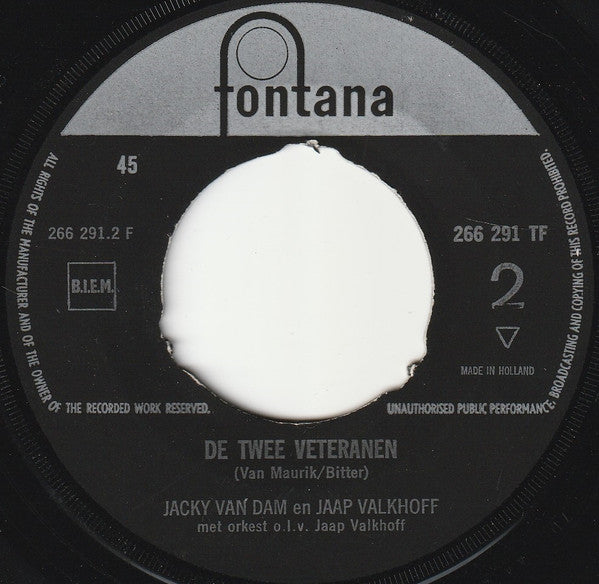 Jacky Van Dam - Hand In Hand, Kameraden 39921 Vinyl Singles Vinyl (VG) <br> Hoes Generic