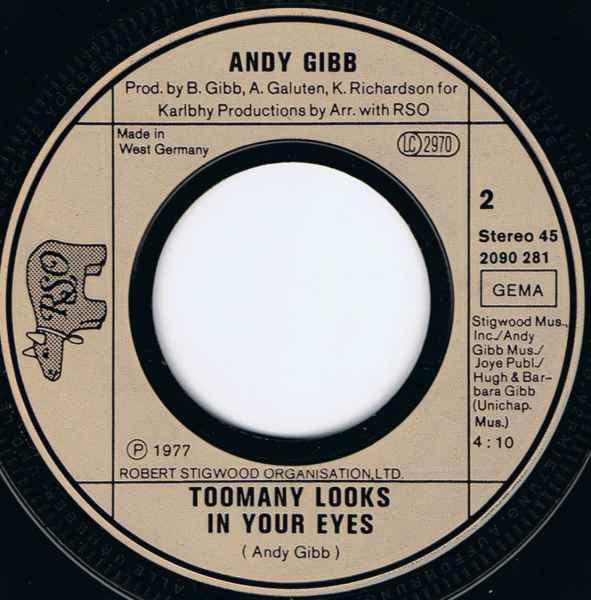 Andy Gibb - Shadow Dancing Vinyl Singles Vinyl Goed / Hoes Generic