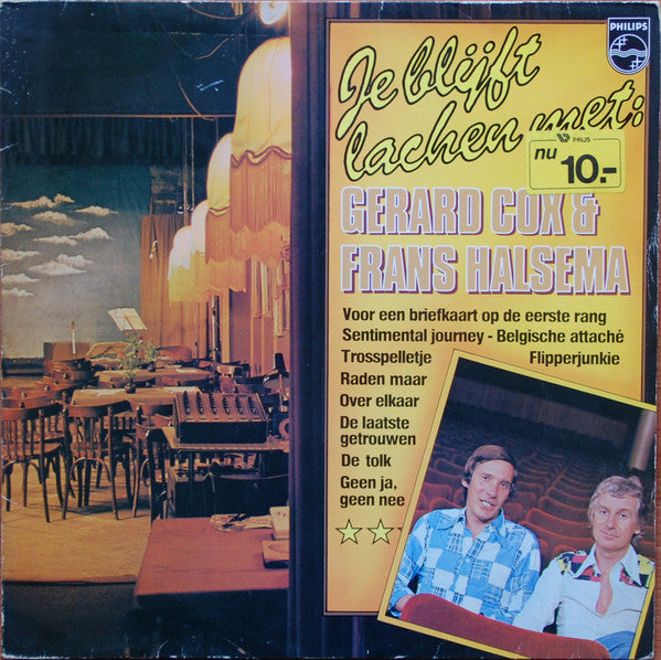 Gerard Cox & Frans Halsema - Je Blijft Lachen Met: (LP) Vinyl LP Vinyl Very Good (VG) <br> Hoes Good Plus (G+)