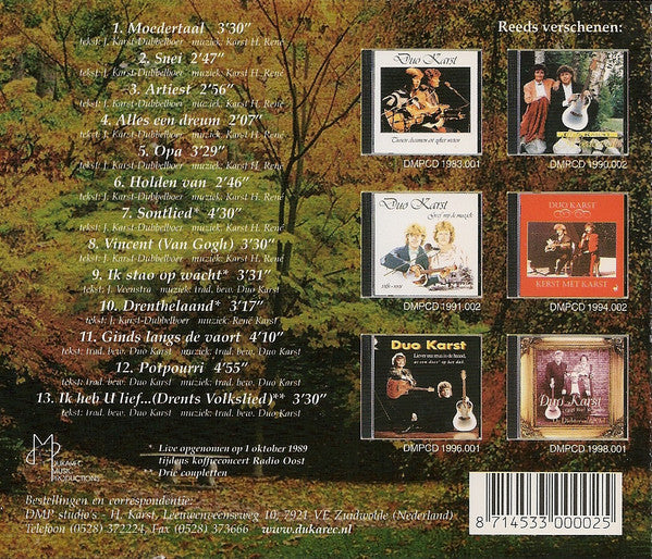 Duo Karst - Moedertaal (CD) Compact Disc Vinyl Very Good (VG) <br> Hoes Good Plus (G+)