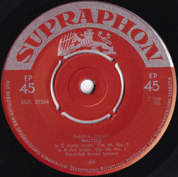 Frédéric Chopin, František Rauch - Waltzes Vinyl Singles EP Vinyl Very Good (VG) <br> Hoes Generic