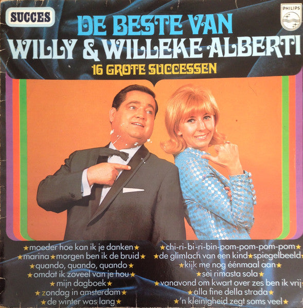 Willy & Willeke Alberti - De Beste Van Willy & Willeke Alberti - 16 Grote Successen (LP) Vinyl LP Vinyl Very Good (VG) <br> Hoes Good Plus (G+)