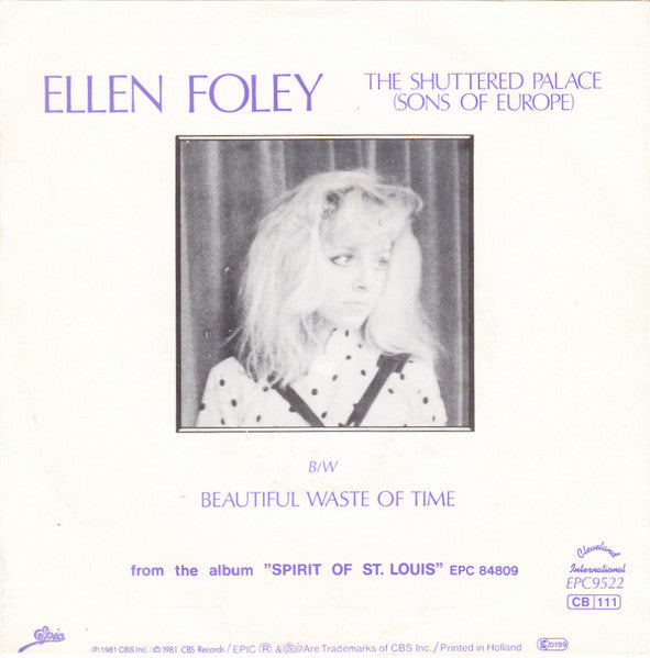Ellen Foley - The Shuttered Palace (Sons Of Europe) Vinyl Singles Vinyl Very Good (VG) <br> Hoes Good Plus (G+)