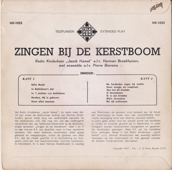 Kinderkoor Jacob Hamel - Zingen Bij De Kerstboom Vinyl Singles Vinyl Very Good (VG) <br> Hoes Good Plus (G+)