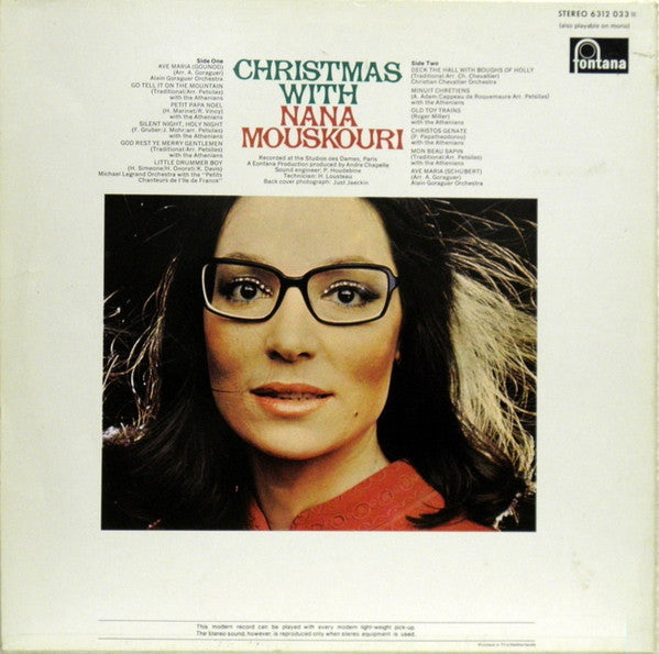 Nana Mouskouri - Christmas With (LP) Vinyl LP Vinyl Very Good (VG) <br> Hoes Good Plus (G+)