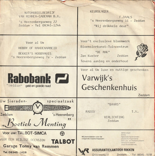 Zeddam's Kasteleinenkoor - Gi'j Kön Ow Kont Nie Keren Vinyl Singles Vinyl (G) <br> Hoes (F) "VINYLSINGLES.NL"