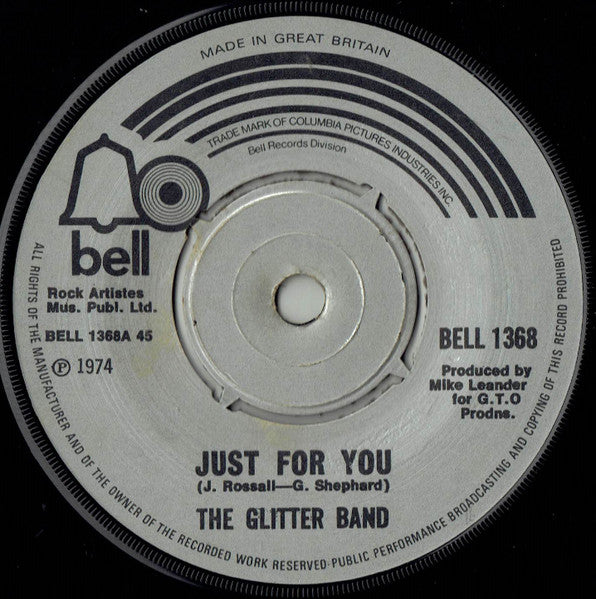 Glitter Band - Just For You Vinyl Singles