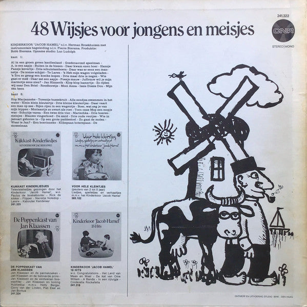 Kinderkoor Jacob Hamel - 48 Wijsjes Voor Jongens En Meisjes (LP) Vinyl LP Vinyl Very Good (VG) <br> Hoes Good Plus (G+)