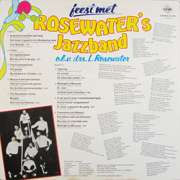 Rosewater's Jazzband - Feest Met Rosewater's Jazzband (LP) Vinyl LP Vinyl Very Good (VG) <br> Hoes Good Plus (G+)