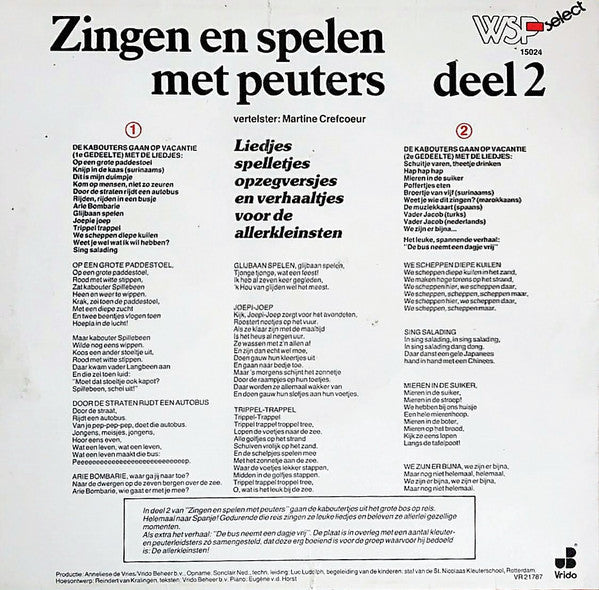 Various - Zingen En Spelen Met Peuters Deel 2 (LP) 50867