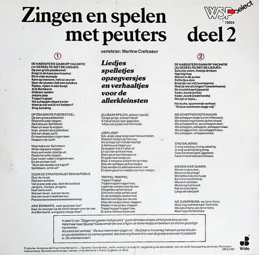 Various - Zingen En Spelen Met Peuters Deel 2 (LP) 50867