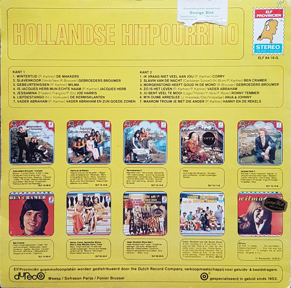 Various - Hollandse Hitpourri 10 (LP) Vinyl LP Vinyl Very Good (VG) <br> Hoes Good Plus (G+)