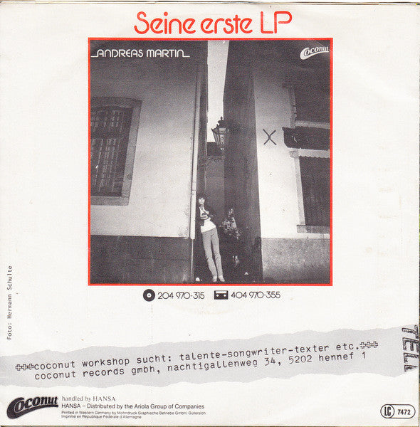 Andreas Martin - Spuren, Die Der Wind Verweht Vinyl Singles Vinyl Very Good (VG) <br> Hoes Good Plus (G+)