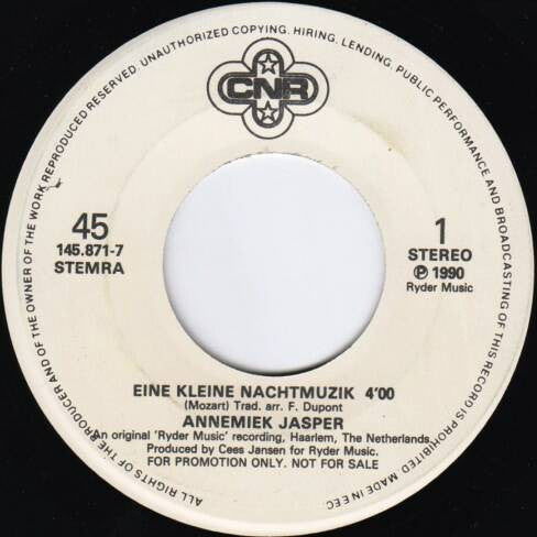 Annemiek Jasper - Eine Kleine Nachtmuzik Vinyl Singles Vinyl Goed / Hoes Generic