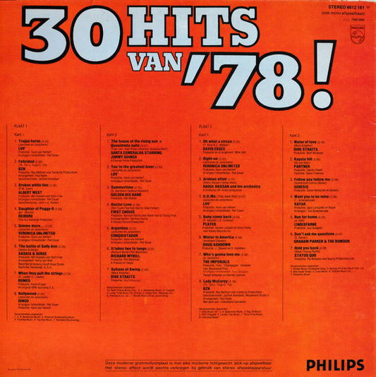 Various - 30 Hits van '78! (LP) 51342 Vinyl LP Dubbel Vinyl Zeer Goed / Hoesje Goed "VINYLSINGLES.NL"