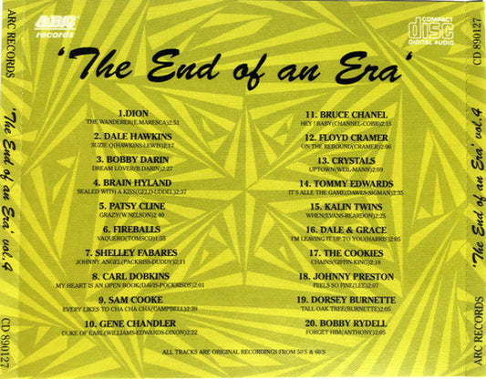 Various - 'The End Of An Era' Vol. * (CD) Compact Disc Goede Staat "VINYLSINGLES.NL"