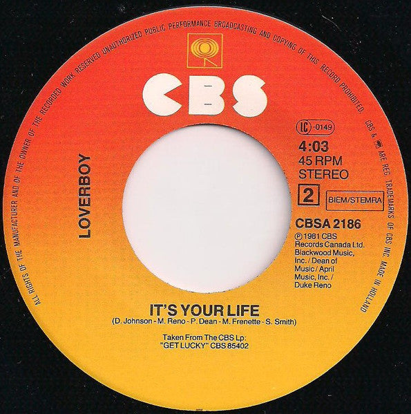 Loverboy - Jump Vinyl Singles Vinyl Very Good (VG) <br> Hoes Generic