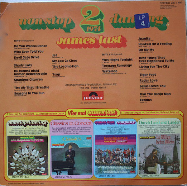 James Last - Non Stop Dancing (LP) Vinyl LP Vinyl Very Good (VG) <br> Hoes Good Plus (G+)