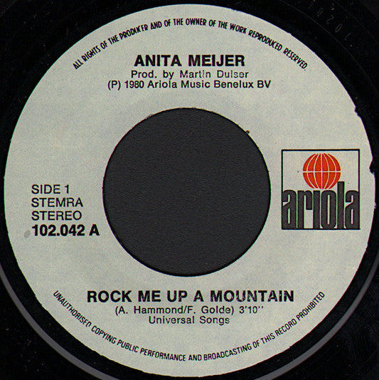 Anita Meijer - Rock Me Up A Mountain Vinyl Singles Vinyl Zeer Goed / Hoesje Goed "VINYLSINGLES.NL"