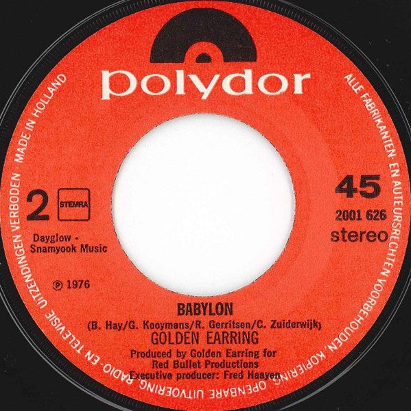 Golden Earring - Sleepwalkin' Vinyl Singles Vinyl Very Good (VG) <br> Hoes Good Plus (G+)