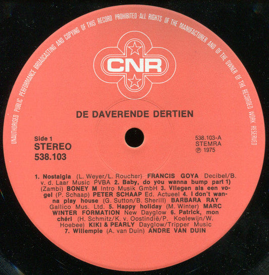 Various - De Daverende Dertien (LP) Vinyl LP Vinyl Zeer Goed / Hoesje Goed "VINYLSINGLES.NL"