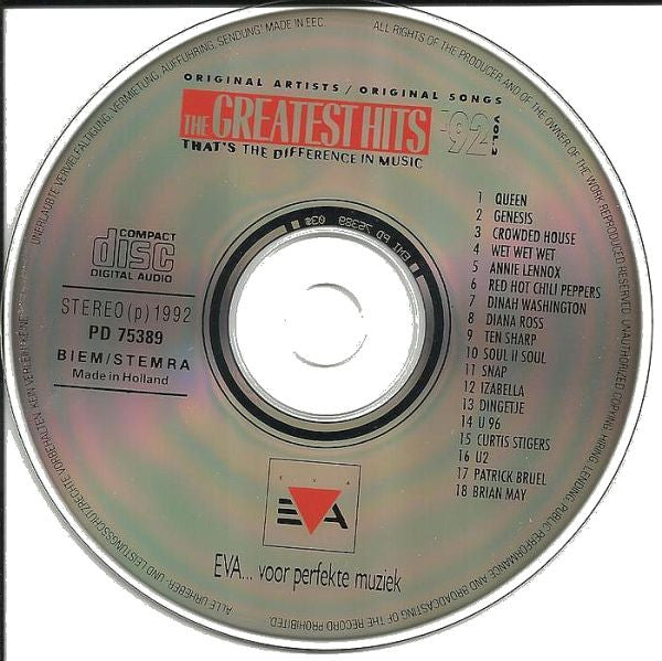 Various - The Greatest Hits '92 Vol. 2 (CD) Compact Disc Goede Staat