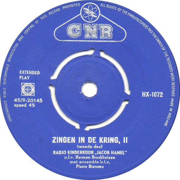Kinderkoor Jacob Hamel - Zingen In De Kring (Deel *) Vinyl Singles Vinyl Goed / Hoes Generic