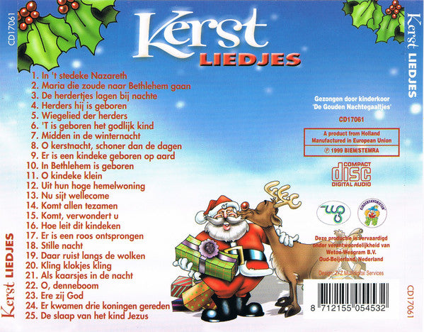 Gouden Nachtegaaltjes - Kerst Liedjes (CD) Compact Disc Vinyl Very Good (VG) <br> Hoes Good Plus (G+)