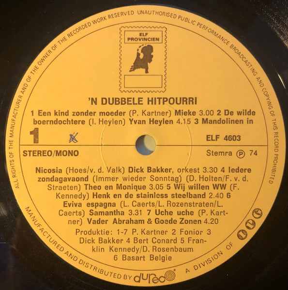 Various - Dubbele Hitpourri (LP) Vinyl LP