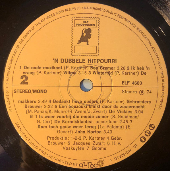 Various - Dubbele Hitpourri (LP) Vinyl LP