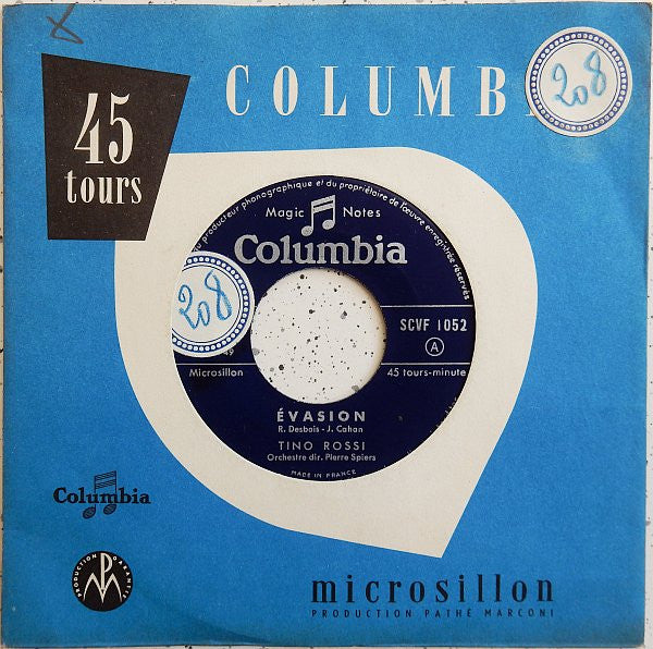 Tino Rossi - Tu N'as Pas Très Bon Caractère Vinyl Singles Vinyl Very Good (VG) <br> Hoes Good Plus (G+)