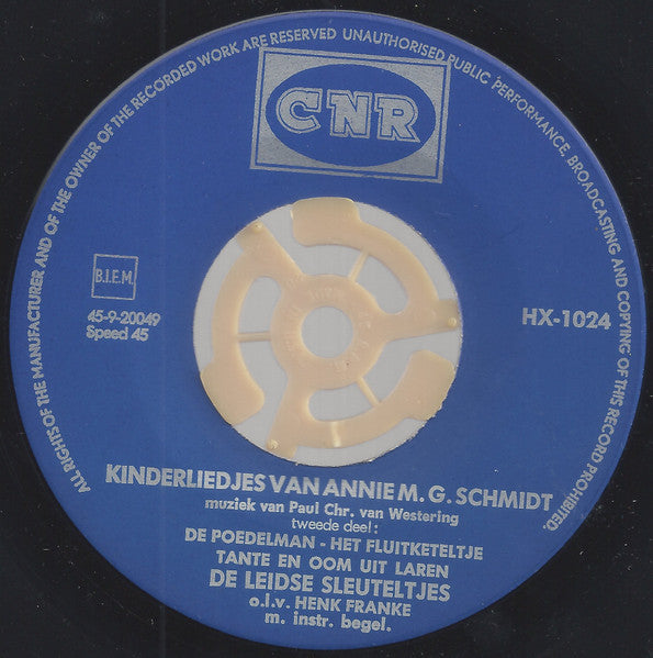 Leidse Sleuteltjes - Kinderliedjes Van Annie M.G. Schmidt Vinyl Singles EP Vinyl Very Good (VG) <br> Hoes Generic