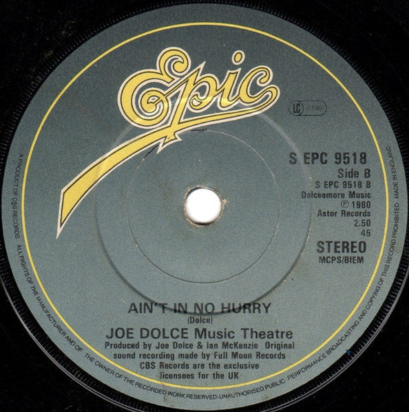 Joe Dolce Music Theatre - Shaddap You Face Vinyl Singles Vinyl Very Good (VG) <br> Hoes Generic