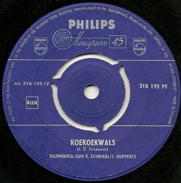 Harmonica Duo K. Schriebl / J. Hupperts - Koekoekwals Vinyl Singles