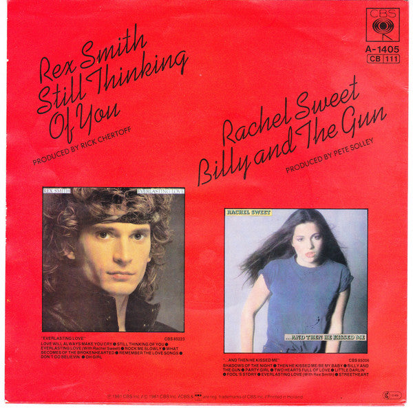 Rex Smith And Rachel Sweet - Everlasting Love Vinyl Singles Vinyl Very Good (VG) <br> Hoes Good Plus (G+)